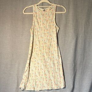 Vintage J. Crew -  Sleeveless silk dress with floral design details, size S